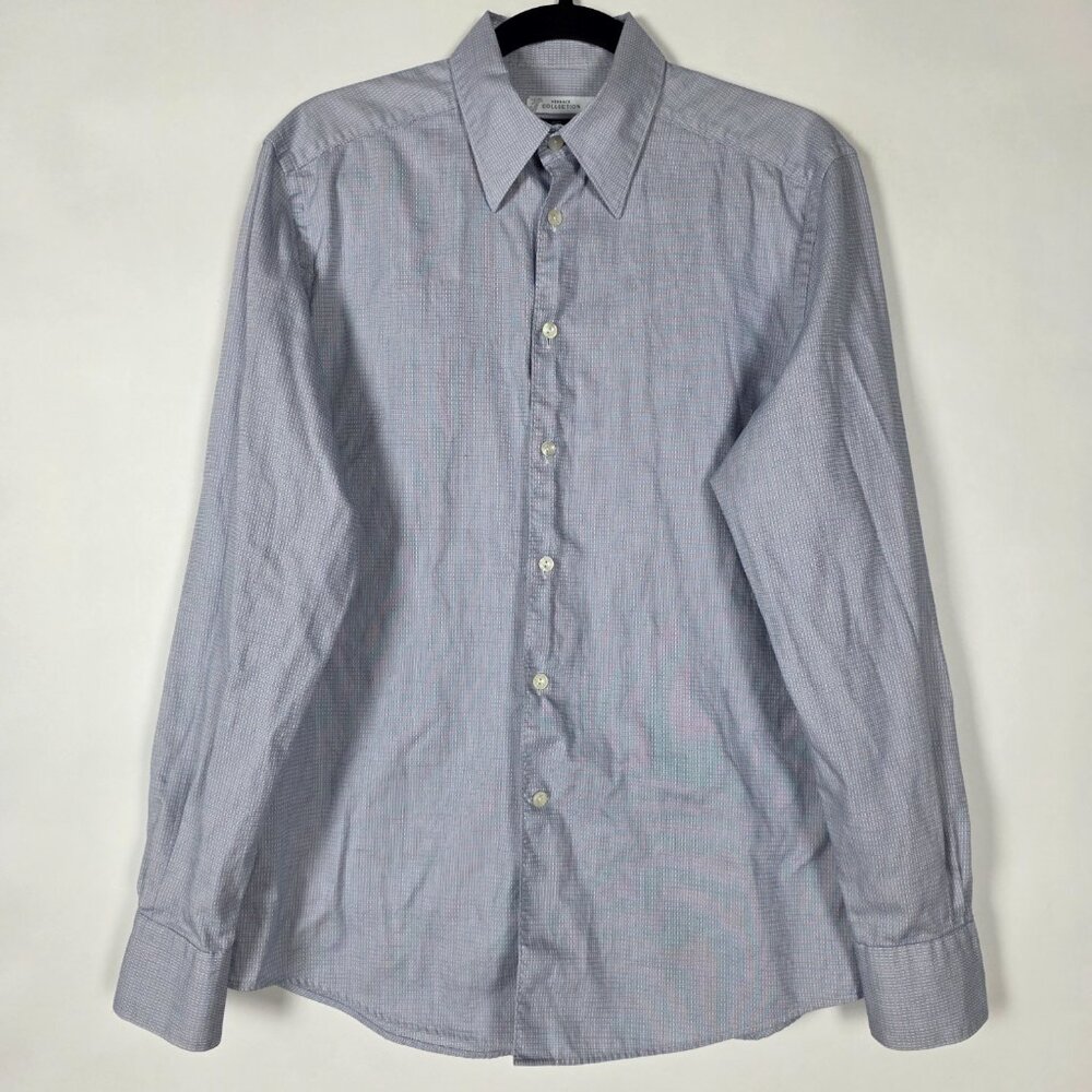Versace Collection Trend Geometric Mens Size 39 Long Sleeve Button Shirt